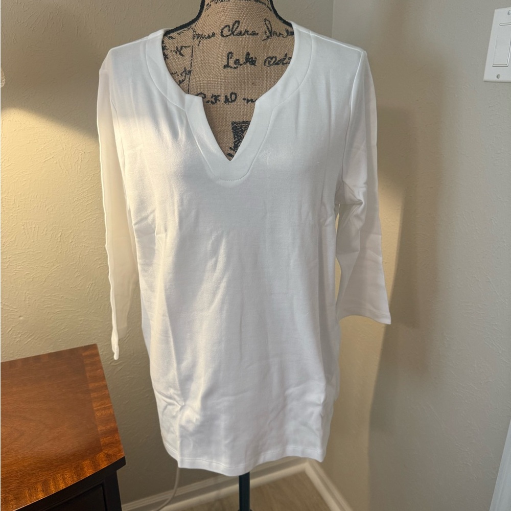 Orvis White Fitted 3/4 Sleeve Tunic